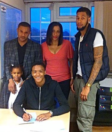 Ezri Konsa with his beautiful family